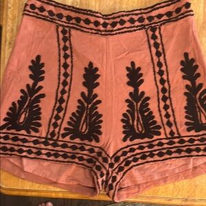 Gianni Bini Orange and Black High Waist Shorts